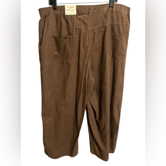 NWT Max Studio London Corduroy Cropped Wide Leg Pants  Plus 2X Brown MidRise - Picture 5 of 12